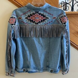 Delila Texas Jacket Size Large Blue Jean Western Style